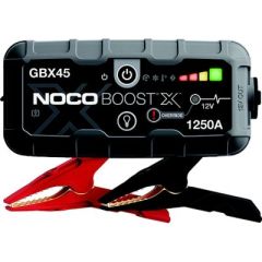 Noco GBX45 Boost X Lithium Jump Starter, 1250 Amps, powerful engine starts, USB-C technology, lightning-fast recharges, UltraSafe technology, high lumen LED flashlight, roadside emergency, outdoor adventure, 24" USB-A to USB-C Cable, Microfiber Storage Ba