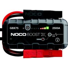 Noco GBX75 Boost X Lithium Jump Starter, 2500 Amps, powerful engine starts, USB-C technology, lightning-fast recharges, internal power bank, UltraSafe technology, high lumen LED flashlight, versatile jump starting, essential accessories, Noco trusted bran