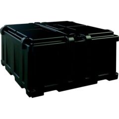 NOCO® HM485 Commercial Grade Battery Box, Dual 8D, Marine, RV, Commercial equipment, power needs, battery storage solution, four corner fastening system, captive lid, heavy gauge wires, battery gasses, full flow ventilation, battery acid reservoir, rugged