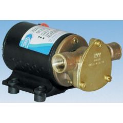 Water Pump, 12v, Rule, Bronze Body, Self-Priming Impeller, USCG Electrical Standards, ISO 8846 Marine, Oil-Resistant Nitrile Impeller, 1/2" Internal Pipe Threads, 1" External Hose Barb, 3/4" External Garden Hose Adapter, 8 Amps, 6.3 Gallons Per Minute, Ma