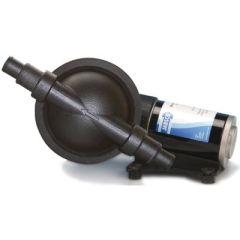Shower Drain/Bilge Diaphragm Pump, 4.2 GPM, efficient drainage, self-priming, reliable operation, ISO 8846 compliant, USCG approved, 12V voltage, durable construction, easy installation, compact design, filter maintenance-free, ignition protection.