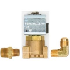 1/4 B Solenoid, Fitting 12V, LPG shut-off valve, low pressure brass solenoid valve, 12VDC voltage, energy-saving, CE certified, brass connection fittings, Trident Hose, 1/4" FPT, upgrade LPG system