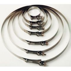Trident 7208000L SS T-Bolt Hose Clamps, 8", durable connection, wet exhaust installations, Rubber Hose products, Silicone and PVC products, 3-Year Warranty, Trident Hose, 8" ID, unmatched strength, critical applications