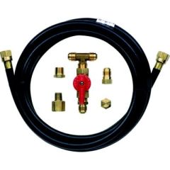 Trident Low Pressure Gas Grill Connection Kit, 10' Hose, high-pressure LPG hose, secure connection, leak-free, durable investment, flexible positioning, reliable, top-quality components, seamless connection, solid brass tee, ball valve, adapters, superior