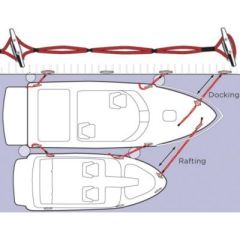 Stretch N' Slide Dock & Rafting Line, Black, Cleat Connection, Shock-Absorbing Bungee