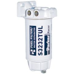 Racor 10 Micron Gas Spin-On Fuel/Water Separator, Metal Bowl, Inboard/Outboard, High-performance engines, Aquabloc® II, Corrosion resistance, Spin-On design, Flame-resistant, USCG regulations, Fitting size 3/8" NPTF, Compact design, Engine protection, Lon