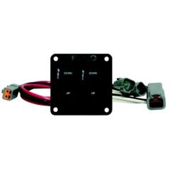 Double Rocker Switch Panel, Single Actuator Trim Tabs, Carling Double Rocker Switch Kit, Deutsch connections, 36" power pigtail, boat enthusiast, sleek design, compact size, installation hardware, Lenco, marine industry, high-quality products, boating exp