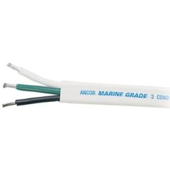Ancor 131110 Marine Grade™ Tinned Triplex Cable, Black/Green/White Conductors, 10/3 AWG, 100', White Jacket, marine electrical, marine equipment