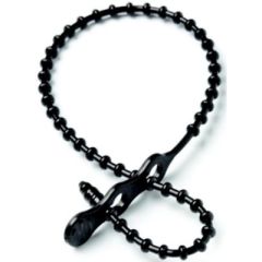 Reusable Beaded Cable Ties, 18" Black