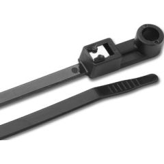 Ancor Mounting Self Cutting Cable Ties, UV Black, 14" Length, 50/pk, cable management, professional installation