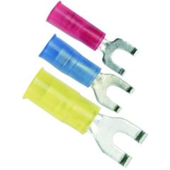 Ancor 230302 Marine Grade™ Nylon Spade Terminal, #8 Fastener, 22-18 Wire, Red, 6/Pk, electrical connections, marine environment, tinned copper, corrosion resistance, American Wire Gauge (AWG) 22-18, quality performance, durable, reliable, secure connectio