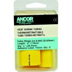 Ancor 306903 Marine Grade, Adhesive Lined Heat Shrink Tubing, Marine Electrical System, Insulating Connections, Protecting Wires, Heat Activated Adhesive, Shrink Ratio, Strain Relief, Vibrant Yellow Color, Professional Look, Easy Installation, Superior Pr