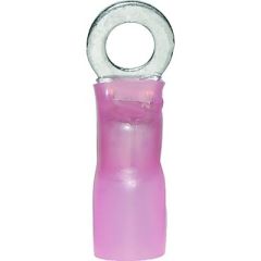 Ancor 321625 Marine Grade, Heat Shrink Ring Terminals, 3/8" Fastener, Red, Tinned Copper, Adhesive Lined, American Wire Gauge 8 AWG, Vibrant Red Color, Screw Size 3/8", Pack of 25