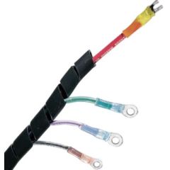 Ancor Black Marine Grade Spiral Wrap, flexible cable routing, wire and cable protection, UV resistant, outdoor use, cable management, wiring system, professional electrician, DIY enthusiast, Ancor quality, durable spiral wrap