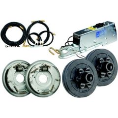Dexter® Complete 12" Drum Brake Installation Kit, 6 Studs, Model 660/800 drum brake actuator, GalvX coated drum brakes, painted drum hubs, DOT 3 brake fluid, 8500 lb. actuator, Dexter marine products