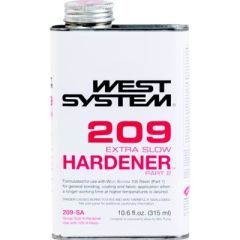 West System C209SC Extra Slow Hardener, 5.3 L (1.4 Gallon), bonding, coating, warm conditions, extended pot life, professional results, amber-colored solid, 105 Resin, 300 Mini pump, efficient application, warm and humid environment, unique specifications