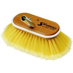 Shurhold Deck Brush, Flared Bristles, Shur Lok Quick Release Adapter, Soft Polystyrene Bristles, Yellow Color, 6-inch Size