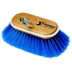 Shurhold Deck Brush, ultimate cleaning tool, flared bristles, angled head design, wrap-around safety bumper, Shur Lok quick release adapter, extra-soft nylon bristles, 6 inches in size, deck cleaning, Shurhold handle, pristine oasis.