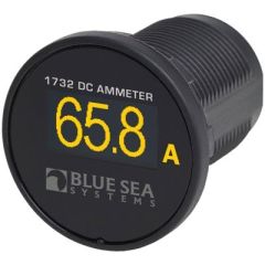 Blue Sea Systems 1732 Mini OLED Ammeter, Techflex H2F0.79BK