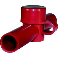 Blue Sea 4003 Dual Entry Cable Cap, Red, 2/0 AWG, automotive enthusiast, electrical connections, short circuits, Blue Sea Systems, durable construction, versatile installation, automotive history, electrical system, trusted brand