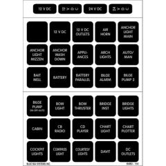 Blue Sea 4217 Waterproof Square Format Label Kit, WeatherDeck Waterproof Panels
