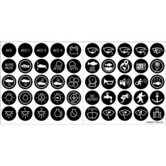 Blue Sea Push Button Switch, Icon Label Kit
