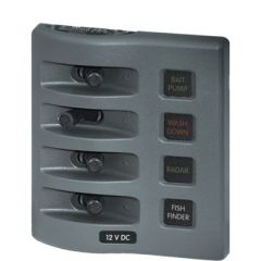 Weather Deck Fuse Panel 4 Pos Gray, Electrical System