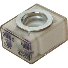 Blue Sea Terminal Fuse, 90 Amp, Purple, DC main circuit protection, ABYC requirements, ignition-protected, clear window, color-coded design, terminal fuse block, Blue Sea Systems, electrical system, safety, reliability, performance.