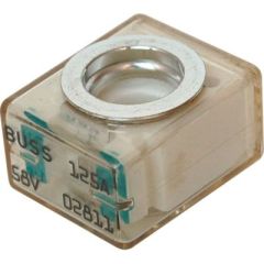 Blue Sea Terminal Fuse, 125 Amp, Green, DC main circuit protection, ABYC requirements, rubber grommets, clear window, color-coded, terminal fuse block, Blue Sea Systems, reliable performance