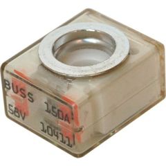 Blue Sea Terminal Fuse, 150 Amp, Orange, DC main circuit protection, ABYC requirements, ignition protected, clear window feature, color coded amperage, terminal fuse block, Blue Sea Systems, electrical equipment protection, reliable connection, exceptiona