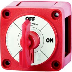 Blue Sea 6004 Battery Switch, Mini On/Off w/Locking Key, Heyco 8404