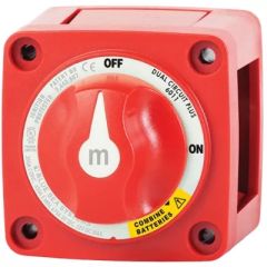 Blue Sea 6011200 M Series Dual Circuit Plus On-Off-Both Battery Switch, Black, marine battery switch, automotive battery switch