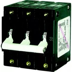Blue Sea Systems 7288 Triple Pole AC Circuit Breaker, 60 Amp, White, reliable overcurrent protection, innovative design, space-saving solution, DC features, high interrupt capacity, AC circuit protection, double pole option, triple pole option, comprehens
