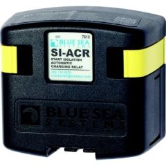 SI Series Automatic Charging Relay, Maxxima M09300RCL, battery banks, charging system, high-output alternators, LED light indicator, remote indicator, tin-plated copper stud, Blue Sea Systems, reliable connection, power cable connections, installation, co