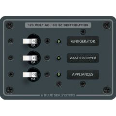 Blue Sea Systems 8058, 120V AC Circuit Breaker Panel, marine-grade aluminum, LED visibility, 100 amps, electrical system upgrade