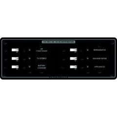 Blue Sea Systems 8097 AC 6 Position Circuit Breaker Panel, marine-grade aluminum frame