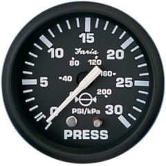 Faria 12810 Euro Black 2" Water Pressure Gauge Kit, precision water pressure gauge