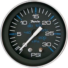 Faria Coral Black 2" Water Pressure Gauge Kit, Precision Water Pressure Monitoring