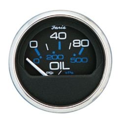 Faria Chesapeake SS Black 2" Gauge, Oil Pressure Gauge