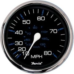 Faria Chesapeake, SS Black, Voltmeter Gauge, 12V DC, electrical systems, polished stainless steel, domed glass lens, 2" size, voltage levels, Faria Instruments, easy installation, optimal condition, dashboard upgrade.
