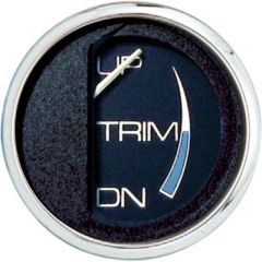 Faria Chesapeake SS Black 2" Gauge, Trim Gauge, Boat Gauge, Mercury/Mariner O/B, Mercruiser, Volvo DP, Yamaha Sterndrive, Perimeter-lighted dial, Stainless steel bezel, Domed glass lens, Boat performance, Boating enthusiast, Top-of-the-line gauge