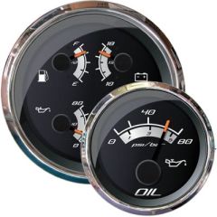 Faria F22019 Platinum 2" Gauge, Trim, Boat Gauge, Stainless Steel Bezel, Domed Fog-Resistant Lens, Perimeter-Lighted Dial, Mercury/Mariner/Mercruiser/Volvo DP, Yamaha-'01 & Newer Models, Faria Instruments, Marine Instrumentation, Dashboard Upgrade, Superi