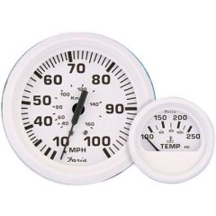 Faria Dress White Speedometer, Mechanical Speedometer