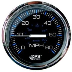 Faria 33749 Chesapeake SS Black 4" Gauge, 60 MPH GPS Speedometer, boat speedometer