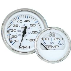 Faria Chesapeake SS White 4" Gauge, Multifunction Fuel Level Oil PSI Water Temp Voltmeter, Performance Monitoring, Vehicle Dashboard, Real-time Information, Faria Instruments, Driving Experience