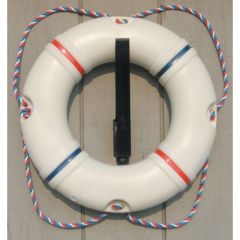 Dock Edge Recreational Decorative Ring Buoy, White Rope, Rotomolded Polyethylene, Poolside Safety, Marine Accessories, Decorative Piece, Vibrant Colors, Durable Construction, Mildew-Proof, Outdoor Decor, Reliable Brand