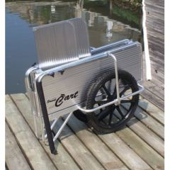 Dock Edge Aluminum Collapsible SmartCart, dock cart, corrosion-resistant aluminum, collapsible design, long loads, 8.77 cubic ft. bucket, E-Z-Roll inflatable pneumatic tires, assembly required, Dock Edge, marine products, 52.5"L x 37"W x 26.5"H, upgrade d