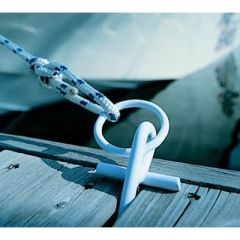 Dock Edge PortaCleat White, ultimate dock cleat, innovative product, docking experience, convenient, compact size, easy storage, reliable, precision, durability, powder coated finish, long-lasting performance, rope ring, secure anchor point, twist 90°, lo