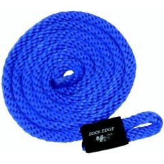 Dock Edge MFP Fender Line, boat fender, nylon mesh reinforced, royal blue, durable, versatile, stylish, 3/8" x 8', twin eye, center hole, adjustable, long-lasting, high-quality, floatable, convenient, soft, pliable, easy to handle, strong, visible, secure