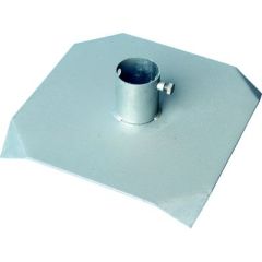 Dock Edge 94-102-F Bottom Pad, Galvanized, stationary dock hardware, hot-dip galvanized steel, 3/8" carriage bolts, stainless steel bolts, soft bottom areas, stability, support, leg pipe, rocky surfaces, elevation, stability, Dock Edge, pipe size, dimensi